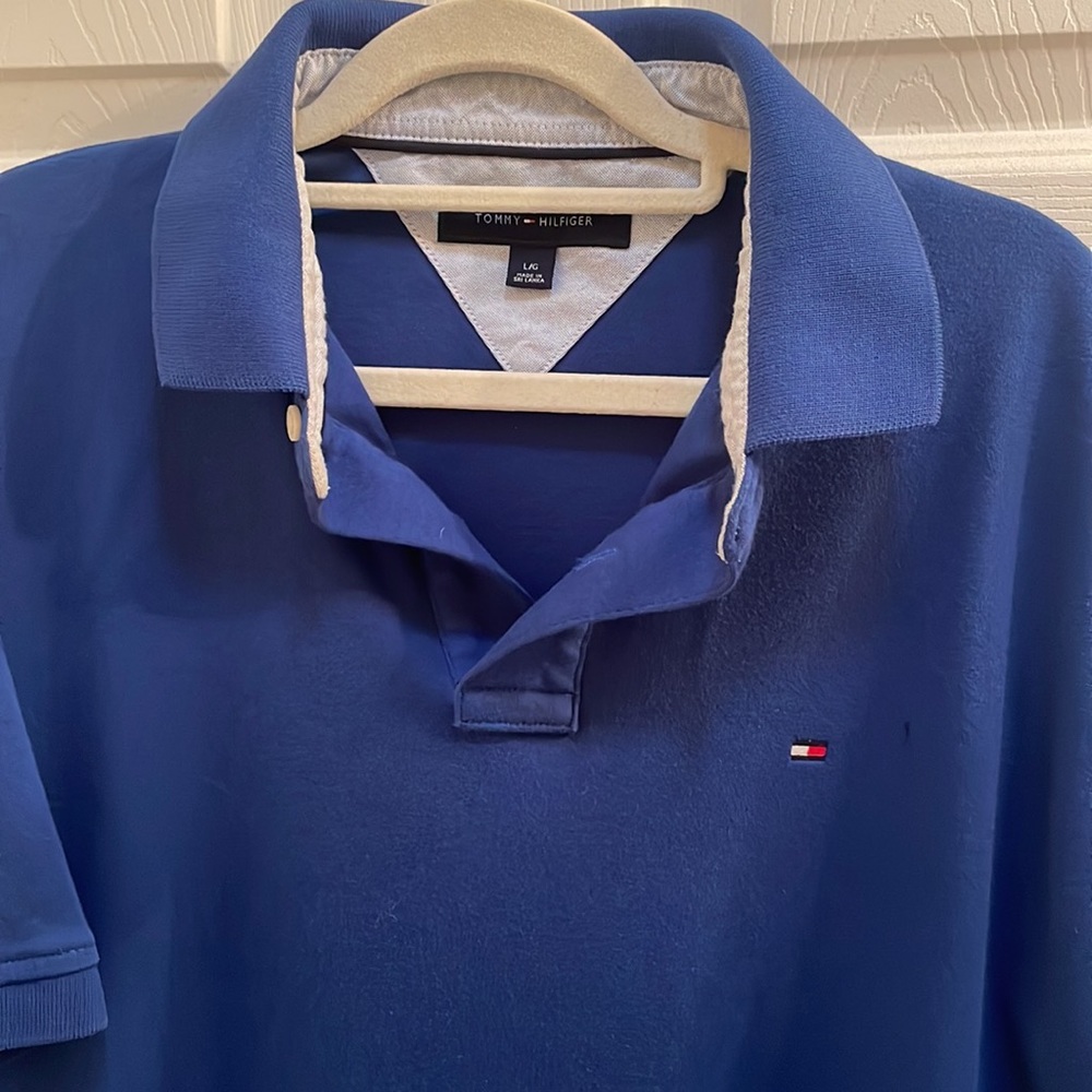 Y2K Tommy Hilfiger cobalt blue cotton polo men’s size large Very GUC
